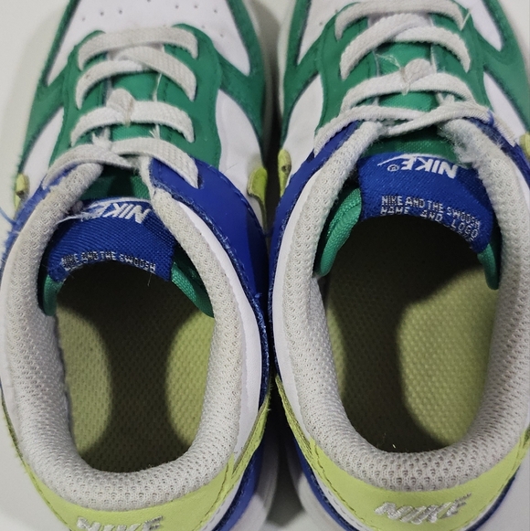 Nike Dunk Low Baby Infant Toddler Boy Girl 9 C Royal Blue Stadium Green White - Picture 11 of 11